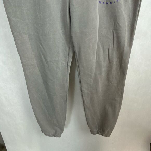 Disney Parks Sz Medium Sweatpants The Haunted Mansion THM Gray Purple Logo Jogge - Picture 3 of 12